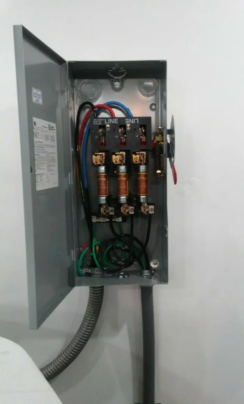 Three-phase disconnect switch installed for Electrical Wiring & Rewiring in West Brookfield